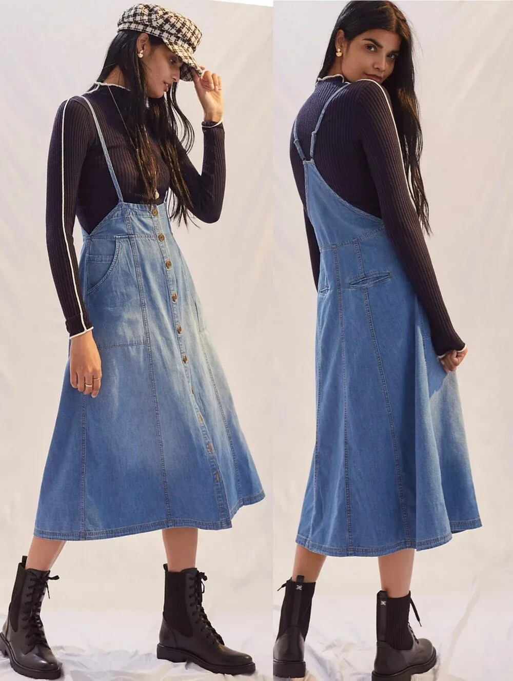 Anthropologie Pilcro Denim Overall Skirt Size 6